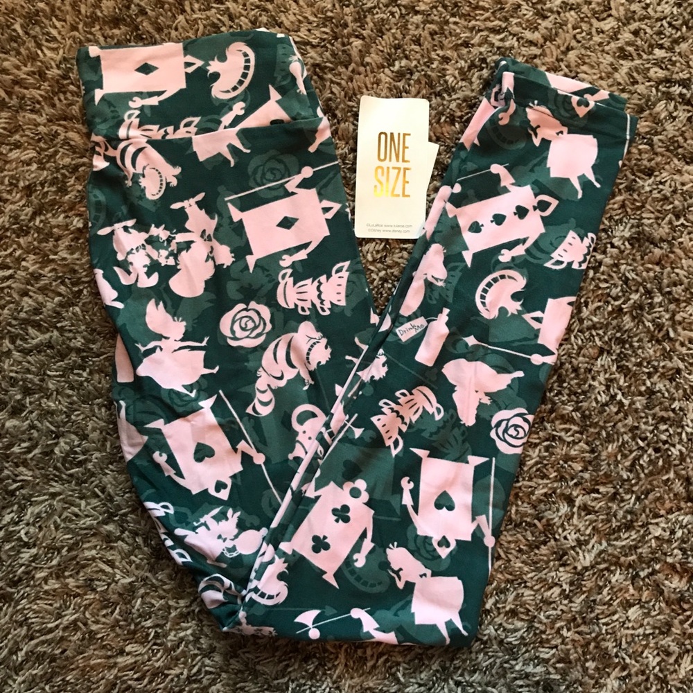 Lularoe OS leggings Alice in Wonderland NWT
